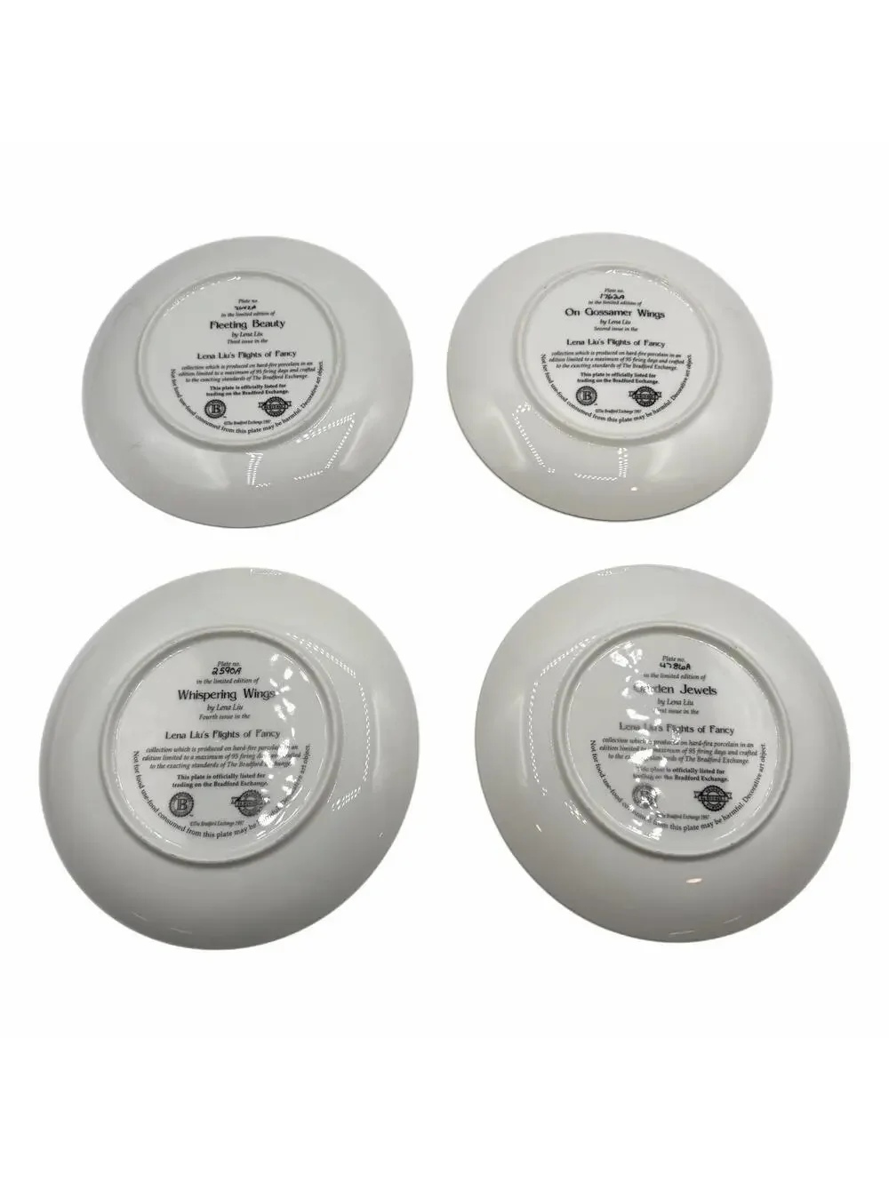 Set of 4 Vintage Bradford Exchange Lena Liu’s Flights of Fancy Collector Plates
